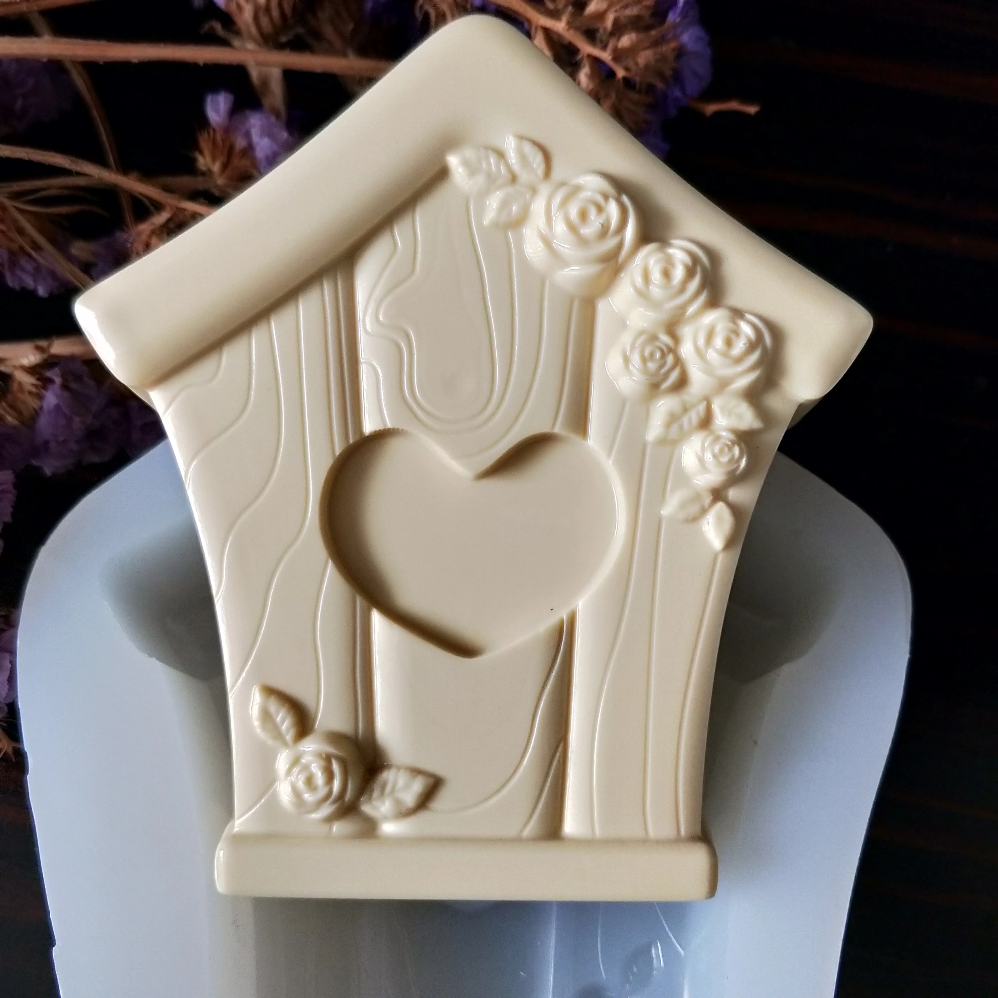 

QT0207 PRZY Mold Silicone Soap Molds Silicone Fondant Mould Gypsum Chocolate Candle Mold House Clay Resin Love Flower