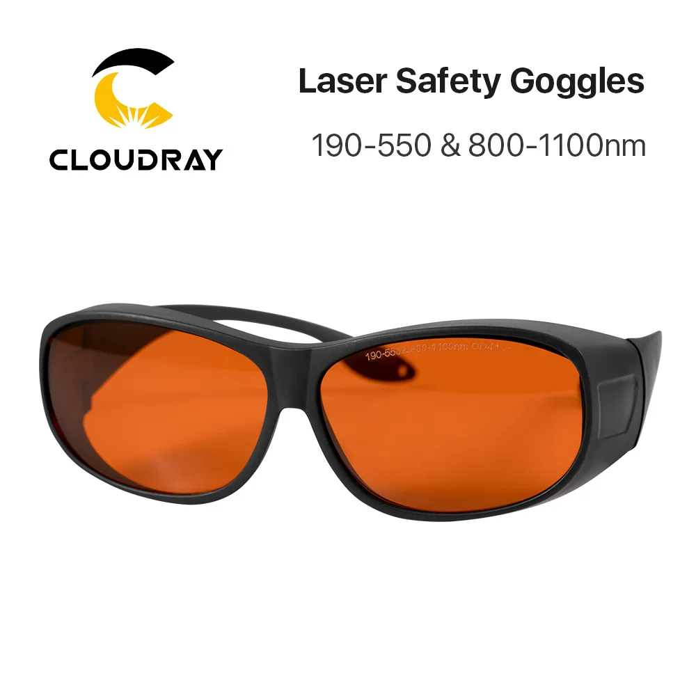 Cloudray UV Green Fiber Laser Safety Goggles Type B Protective 355 & 532 & 1064nm Wavelength Glasses Shield Protection Eyewear