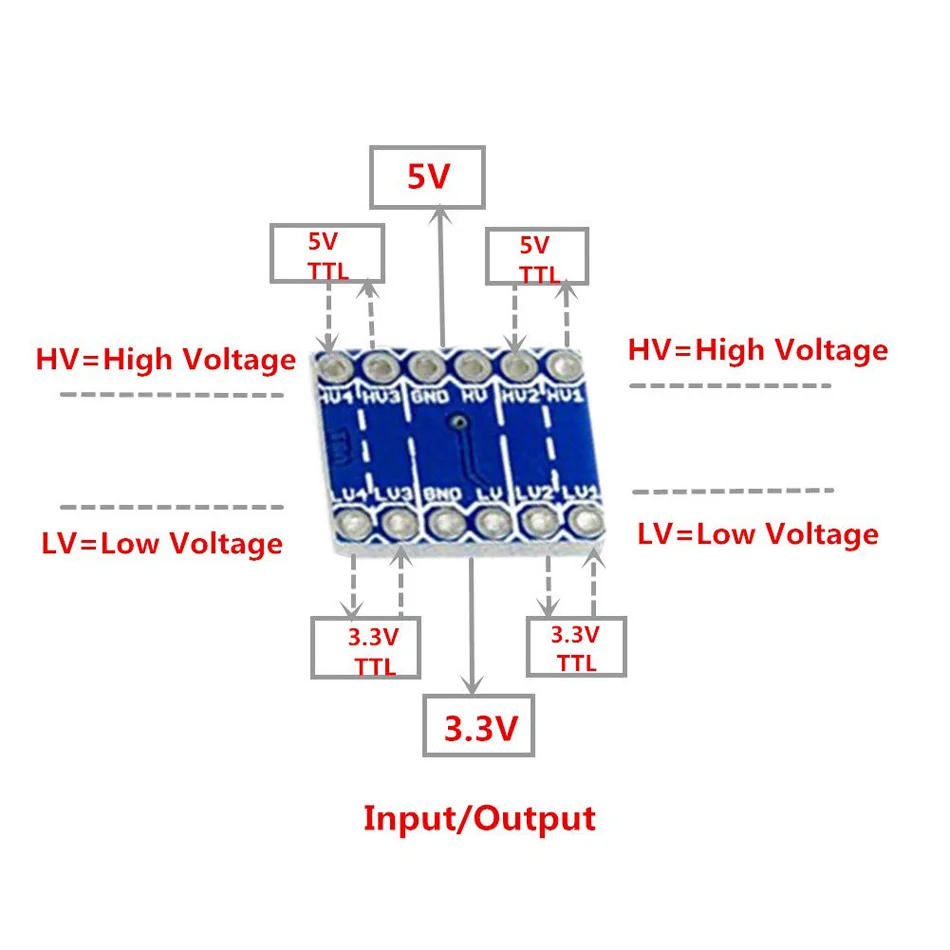 10 sztuk poziom Shifter 3.3V 5V 4 kanały IIC I2C konwerter poziomów logicznych dwukierunkowy moduł 3.3V do 5V Shifter dla Arduino