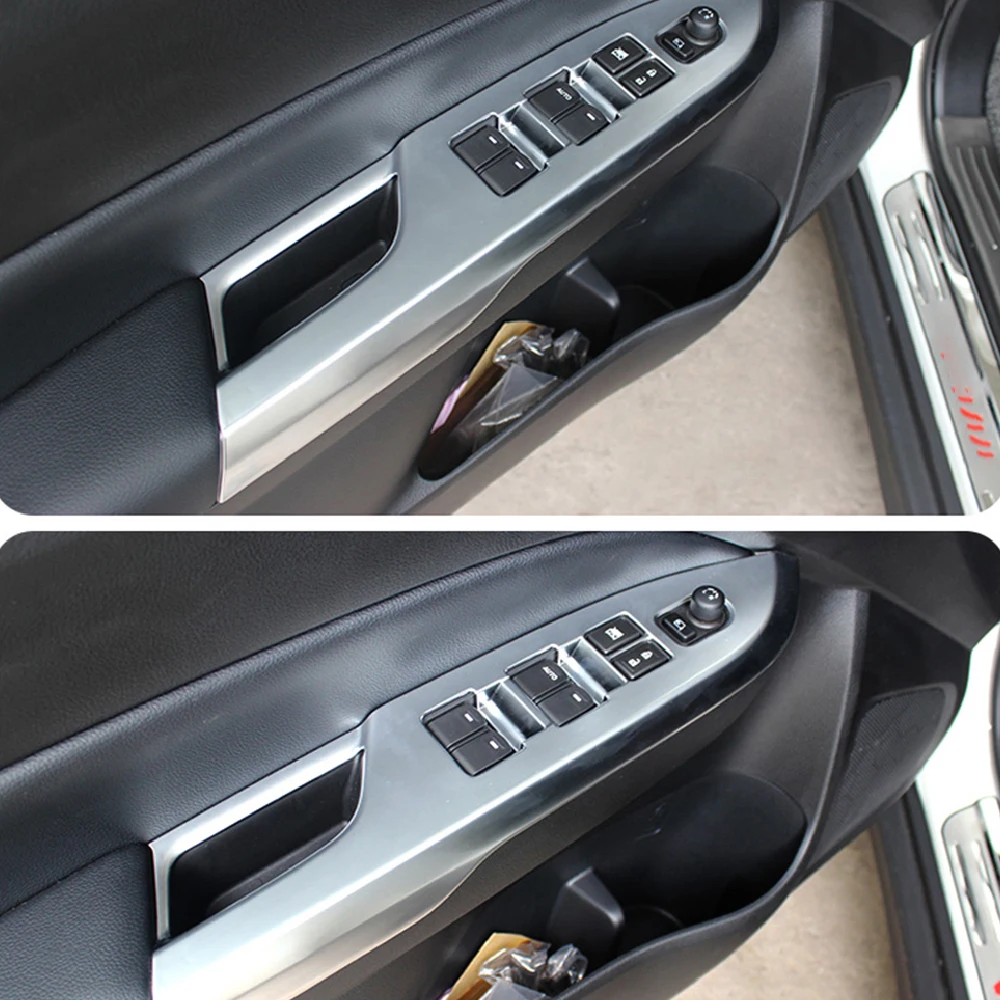 For Suzuki Vitara 2016 2017 2018 Door Window Switch Cover Trim Armrest panel Decoration Chrome Stickers Car-styling Accessories