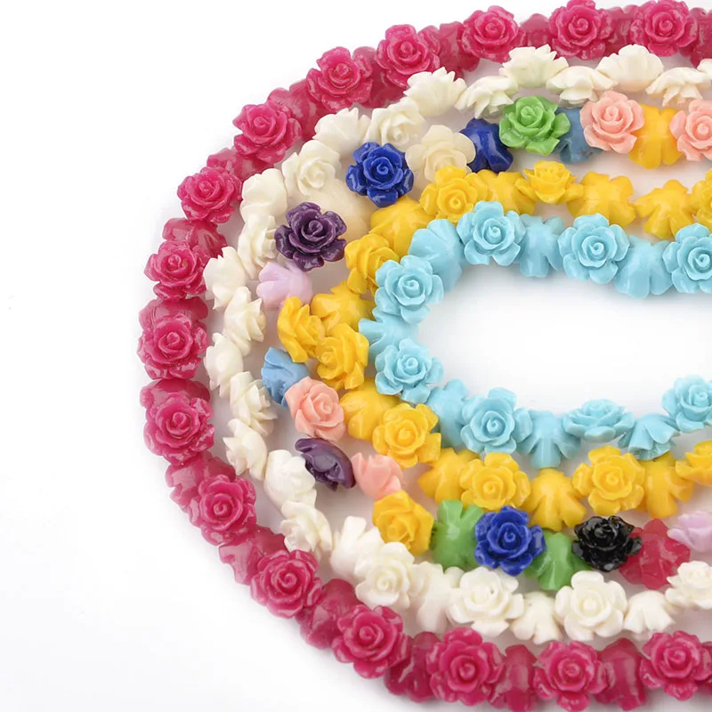 1 Strand 6 8 10 12 15mm Camelia Flower Beads Artificial Coral Beads For Jewelry Making DIY Bracelet Neckalce Accessoires