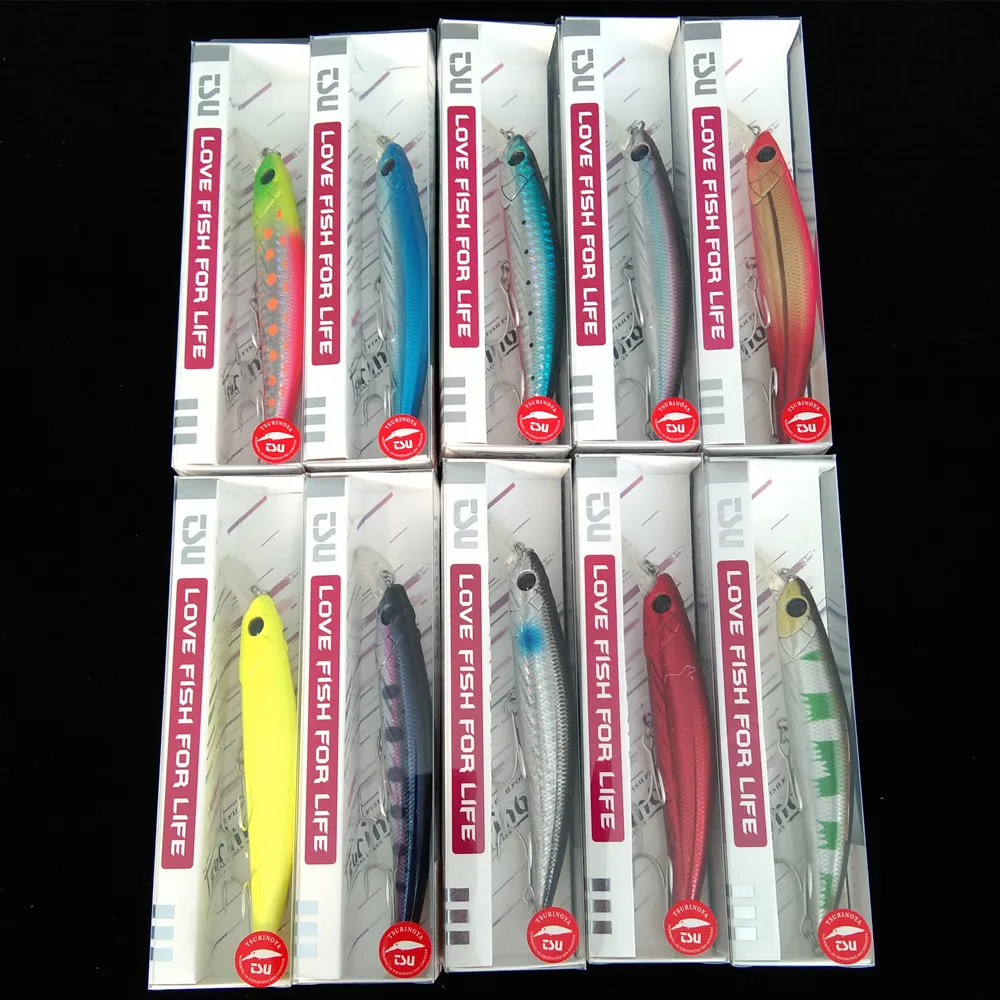 TSURINOYA 10 stücke 11cm 22g Sinking Minnow Salzwasser Angeln Locken DW77 Große Trout Pike Seabass Fluss See Fest köder Jerkbait