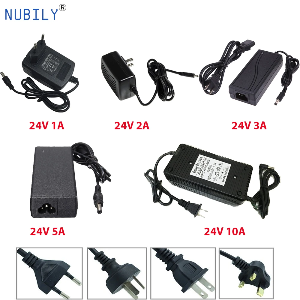 

LED Adapter Charger 24V Power Supply 3a 5a 6a 10a Transformer with 5.5x2.1mm DC Jack for 5050 3528 LED Strip CCTV Project