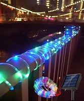 Solar Led Festoon Tube Rope String Light Outdoor Lights Garland Christmas Decorations 2023 New Year 2024 Home Decor 7/12/22M