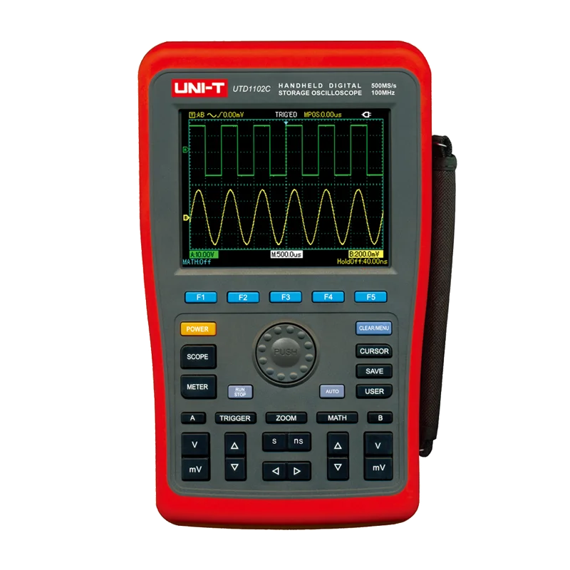 UNI-T UTD1102C Handheld Digital Storage Oscilloscope 100MHz 2 Channels DC AC Voltage Current Resistance Capacitance Multimeter