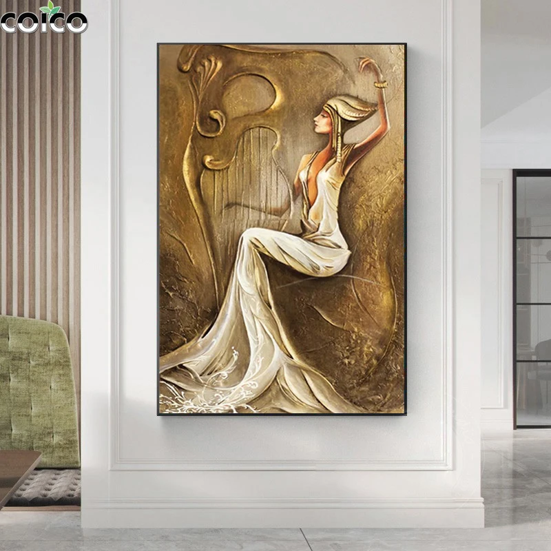 

Couple Gold Aesthetic Poster with Frame Romantic Love Luxury Canvas Painting Modern Art Wall Picture for Living Room Home Decor
