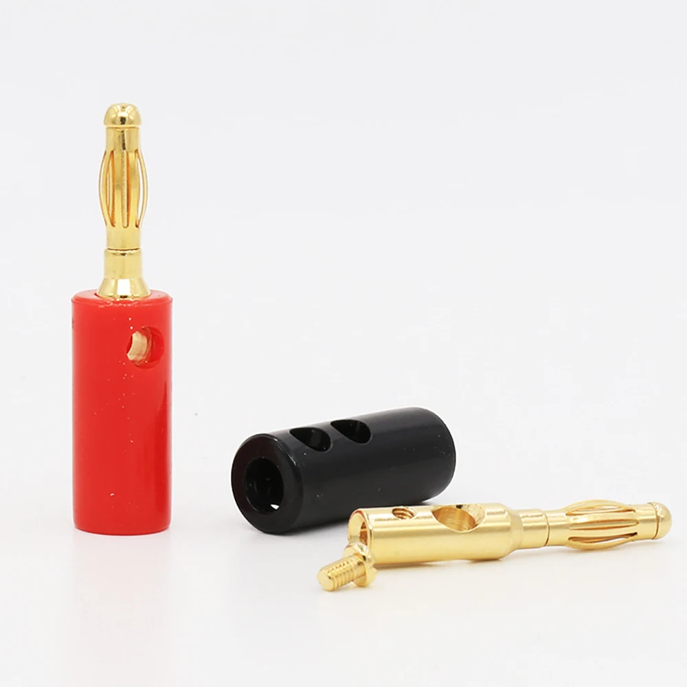 High Quality 24pieces 4mm Audio Speaker plug,Wire Cable Screw Gold Plated Banana Plug jack Connectors