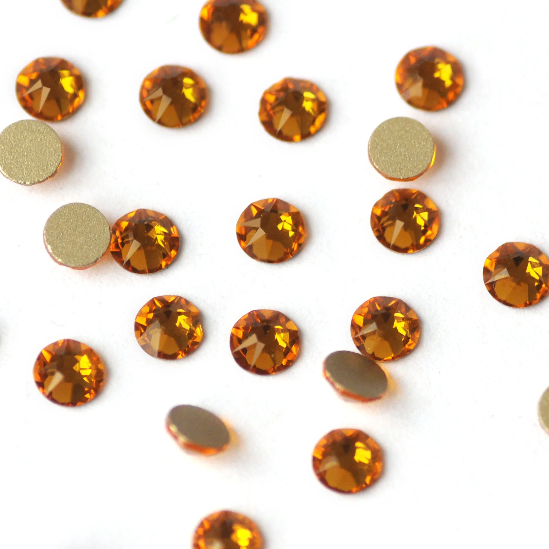 SW 8 Große 8 Kleine Topaz Non-HotFix Strasssteine, Flatback Glitzer Strass Glas DIY Strasssteine für Nagelkunst und Bastelmaterialien – Detail 2