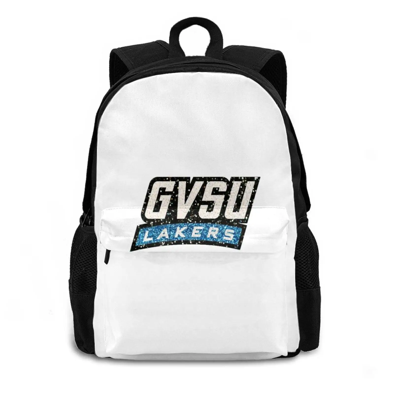 Gvsu Glitter Logo 1 Hot Sale Schoolbag Backpack Fashion Bags Grand Valley State University Gvsu Blue White Black Glitter