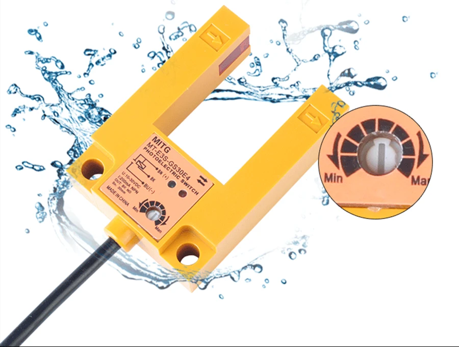 U-förmiger Schlitz-Lichtschranke E3S-GS30E4 Aufzugs-Hebestandsensor NPN NO 3 Drähte 12 V-24 V 30 mm Infrarot-Näherung EIN AUS – Detail 3