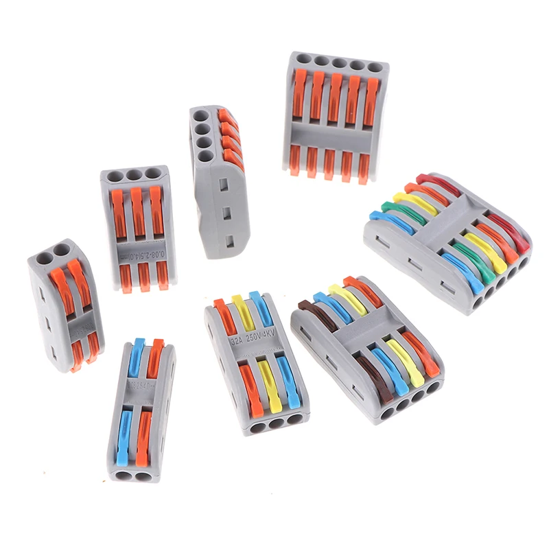 5PCS Mini Terminal Block Cable Splitter Wire Connectors PCT-222 Terminal Block Conductor SPL-2/3 Push-In