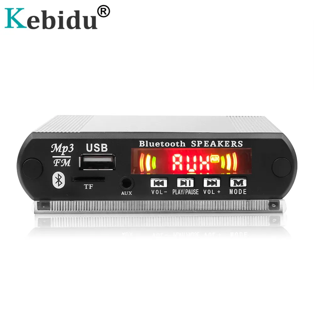 KEBIDU 5V MP3 WMA Bluetooth Decoder Board with Aluminum Shell Box Support USB/TF/FM Audio Module Call Recording Color Screen