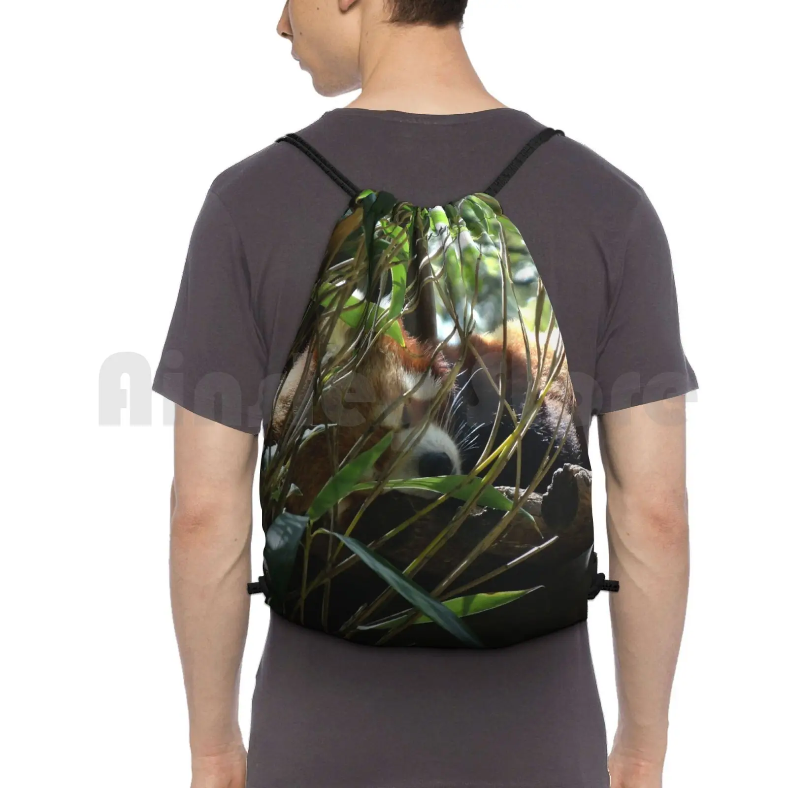 

Panda Backpack Drawstring Bags Gym Bag Waterproof Panda Bear Cute Nature Animal Animals