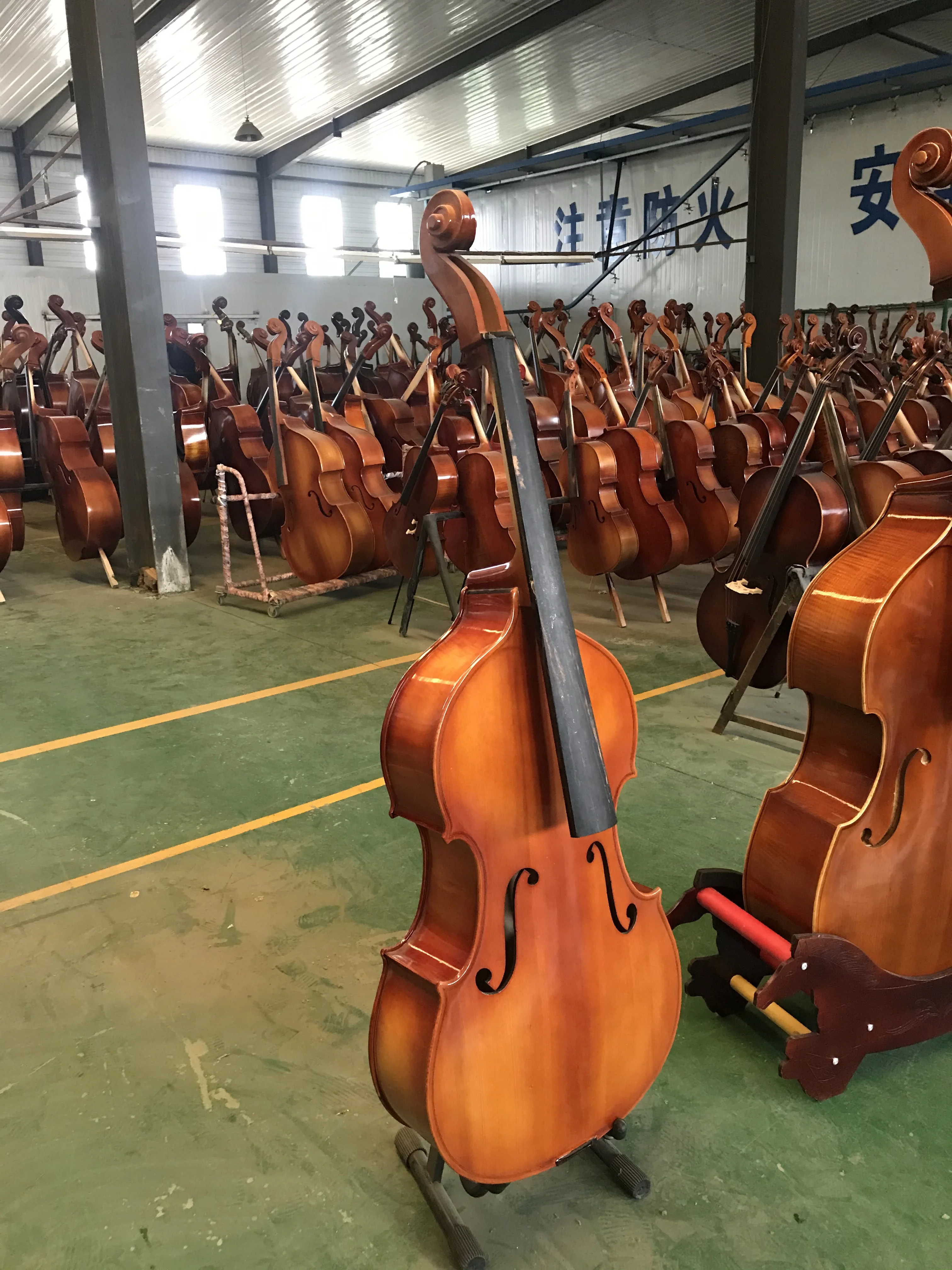 Solid Wood Upright Double Bass with All Accessories for Children, Hand Made, 4 Strings, 1/8 Upright