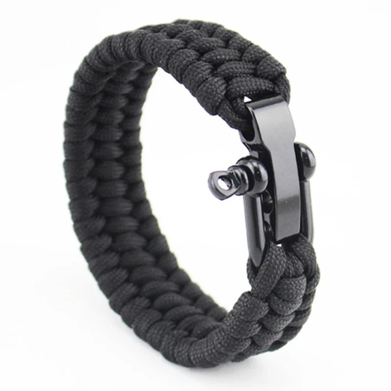 Multi Functional Emergency Paracord Bracelet Survival Parachute Outdoor Tools Scraper Whistle Buckle Jewelry Men Women