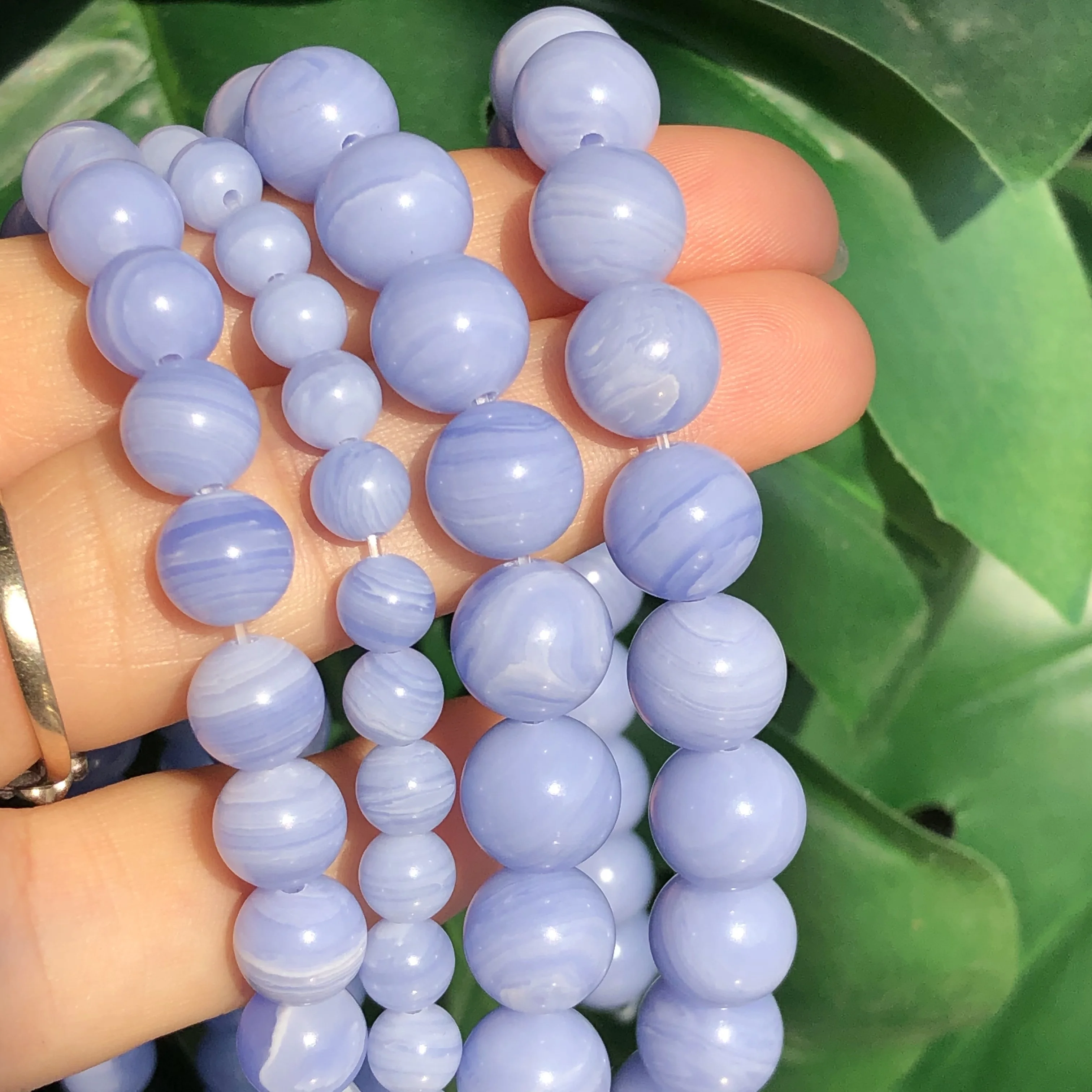 Purple Lace Agates Chalcedony Round Loose Spacer Natural Stone Beads For Woman Jewerly Making Diy Bracelet Necklace 6 8 10 mm