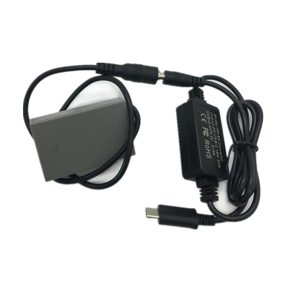 BLS-5 Dummy Battery + PD Type-C Adapter Charging Cable for Olympus E-P1 E-P2 E-P3 E-PL1 Power Bank as PS BLS5 BLS-50 BLS1 USB-C