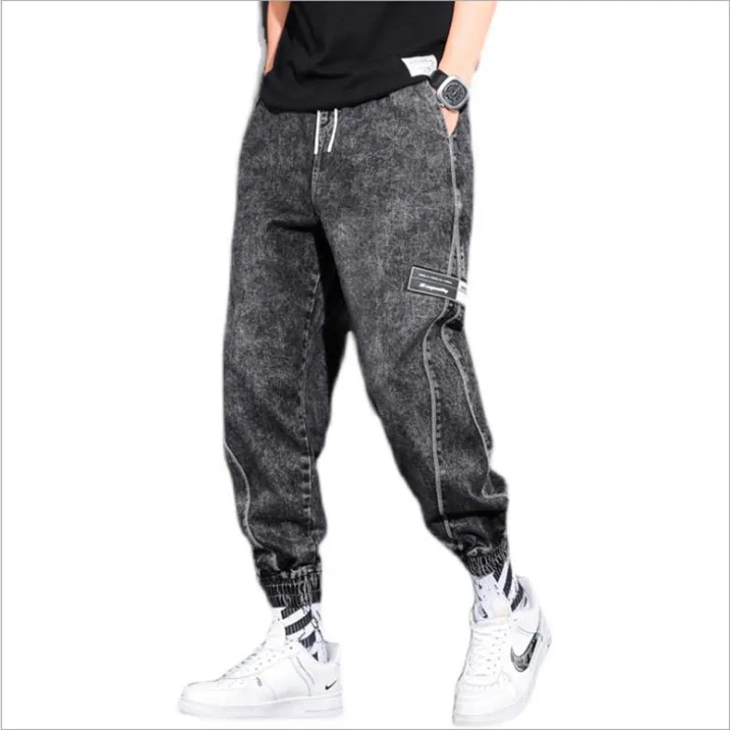 New Streetwear Hip Hop Cargo 2022 Pants Mens Jeans Elastic Waist Harem Pants Men Joggers Jeans Autumn and Spring Men Trousers