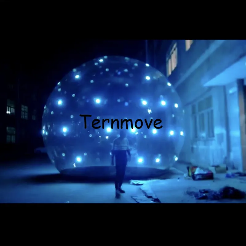 3m Diameter LED Inflatable Bubble globle Inflatable Transparent Dome ball with led light for holiday Interaction decoration