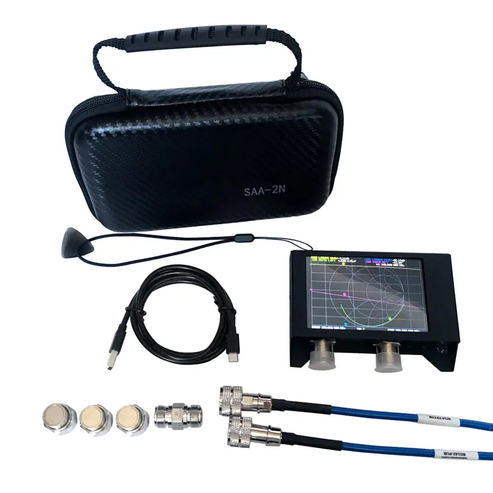 Analizzatore a 4 pollici dell'antenna di HF VHF UHF dell'analizzatore della rete di vettore della batteria di versione 2.2 mAh di NanoVNA V2 3GHz 3000 dell'esposizione SAA-2N