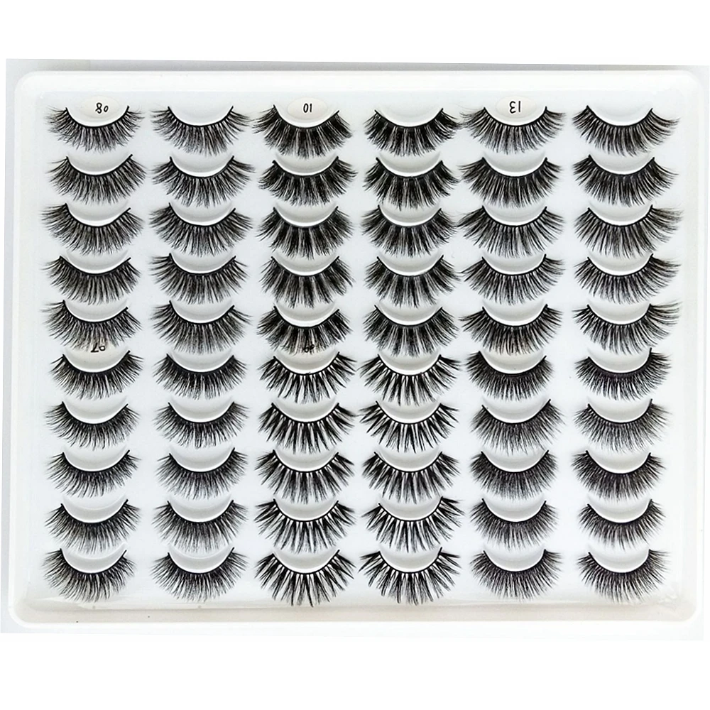 20/30/40 Pairs 3D Mink Lashes Pack Messy Fluffy Long Faux Cils Packaging Wholesale in Lots,Mix Dramatic Natrual Mink Eyelashes