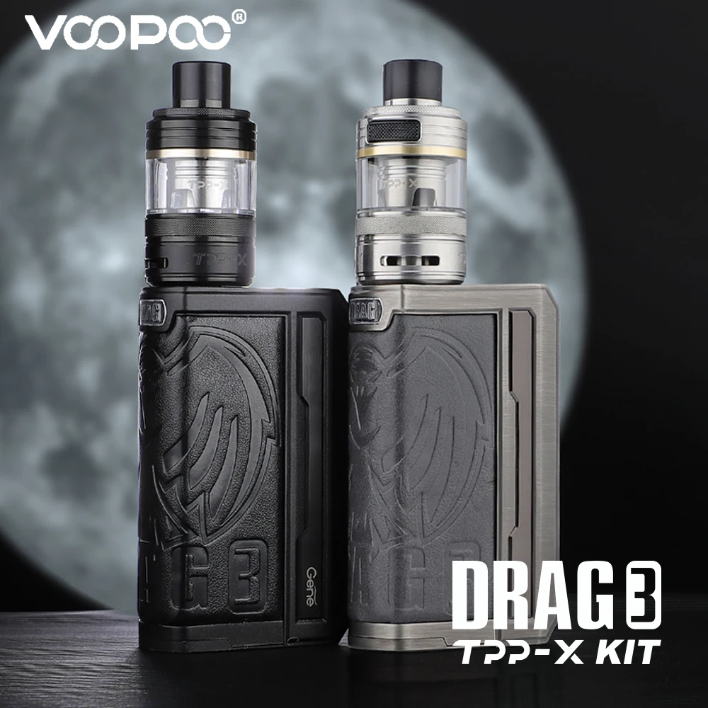 Official VOOPOO Drag 3 TPP-X Kit 177W Mod 5.5ml TPP X Pod Magnetic Tank Vape Kit No Dual 18650 Battery Vaporizer E-Cigarette