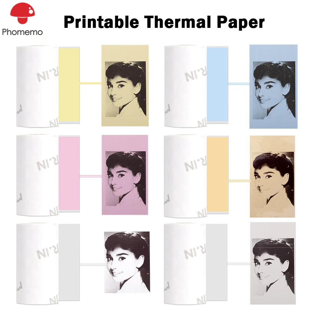 Phomemo Thermal Stickers Photo Paper for Phomemo M02/M02S/M02Pro Printer Self-Adhesive Label Sticker Photo Paper Ink-Free