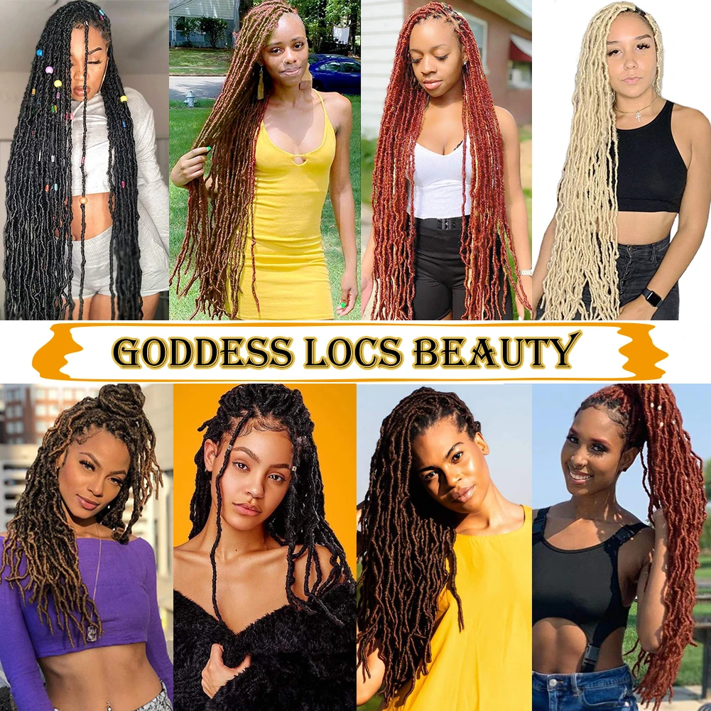 Mtmei-Extensions de Cheveux Synthétiques, Faux Locs, Crochet, Dreadlocks Longs Bouclés, Tresses Douces, Rouge Bordeaux Ombré