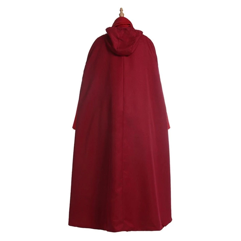 The Handmaid's Tale Cosplay Costume Handmaid Offred Women Red Cloak Dress Scarf White Hat Set Halloween