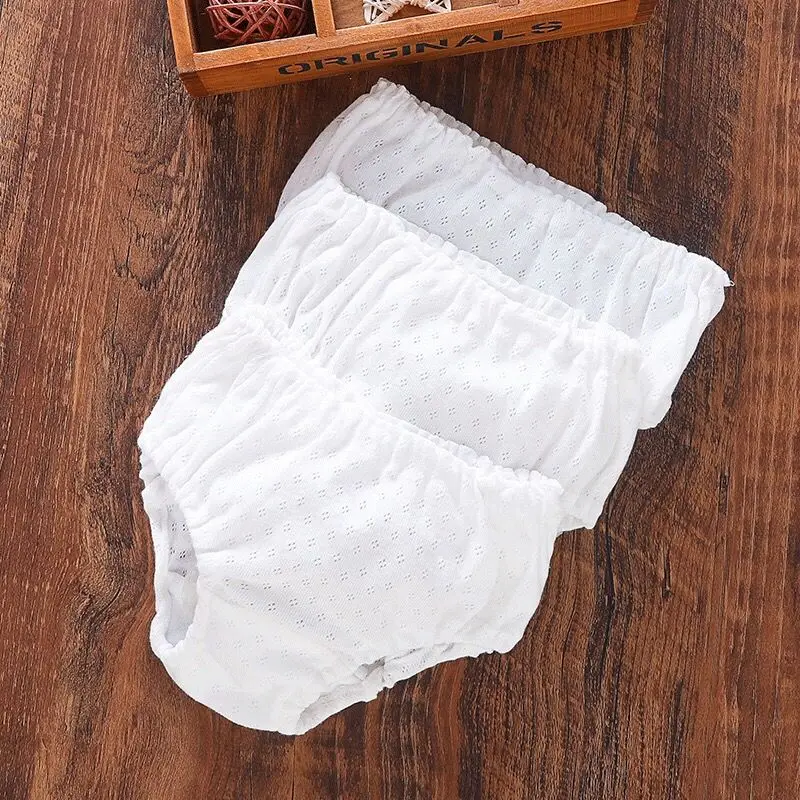 3/pcs Children's Briefs Girls Baby Briefs White Simple Stretch Breathable Cotton Underwear