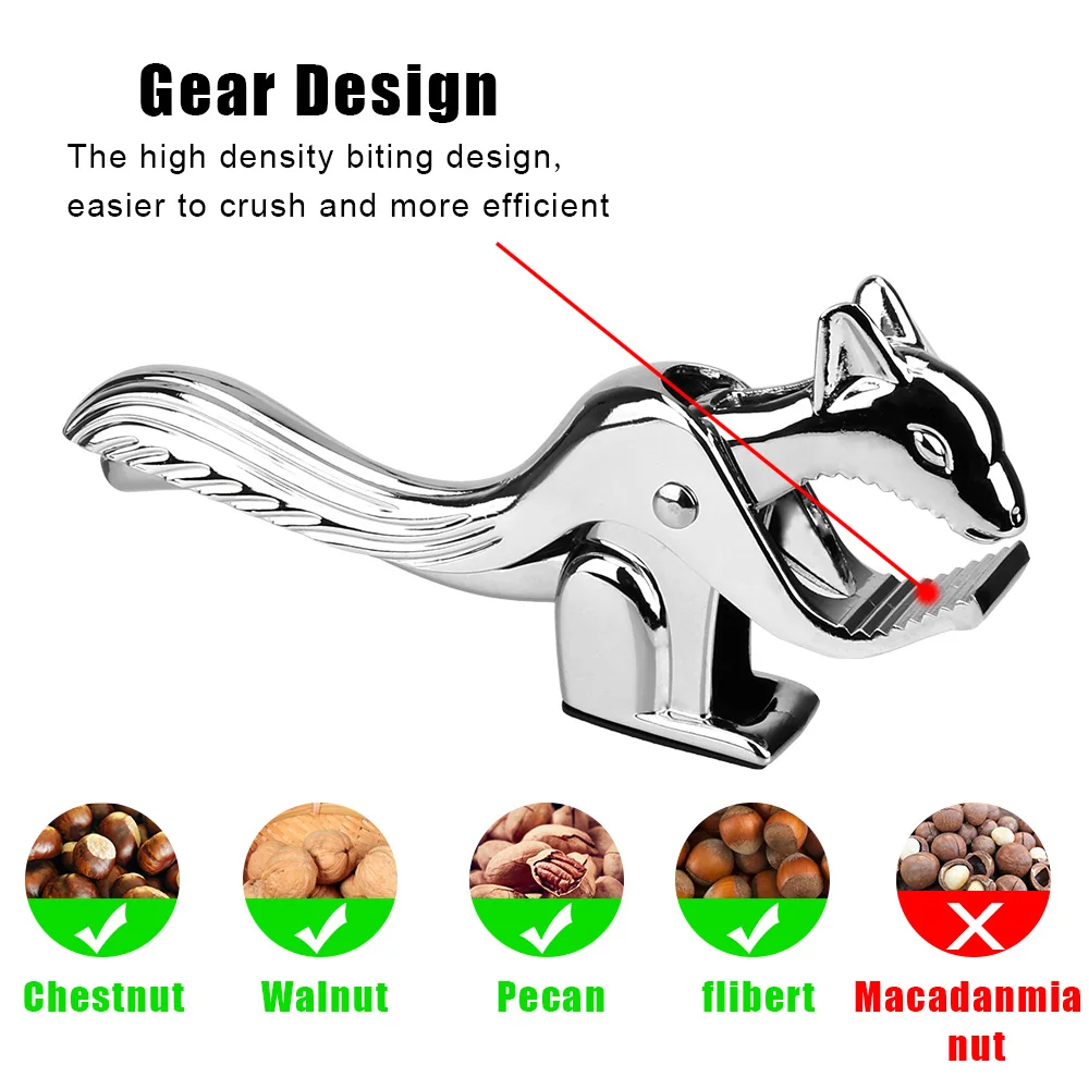 Quick Walnut Cracker Squirrel Shape Almond Nut Pecan Nuts Nutcracker Sheller Opener Multi-Function Pine Pecan Hazelnut Plier