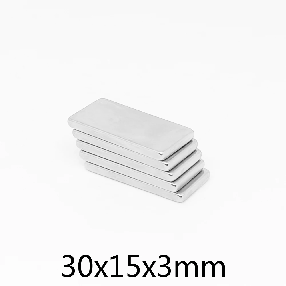 

2/5/10/15/20/30/50PCS 30X15X3mm Block Super Powerful Strong Magnetic Magnets 30*15*3 Quadrate Permanent NdFeB Magnets 30x15x3