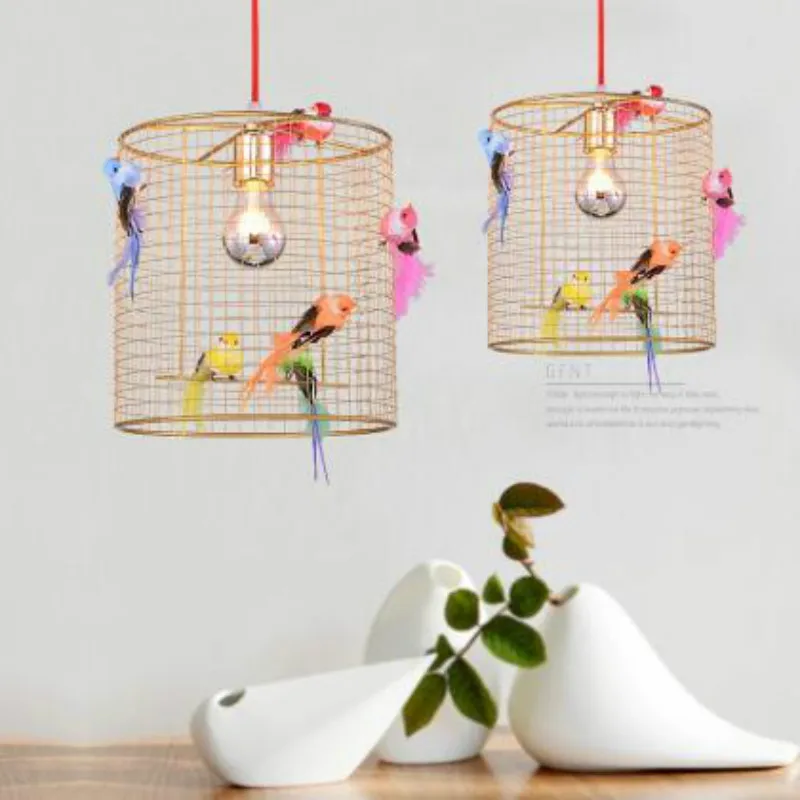 Nordic pastoral clothing store window bird cage creative restaurant tea table balcony bedroom personality Pendant LightsLX102813