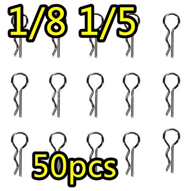 

50pcs Body Shell Clip R Pins for 1/8 1/5 RC Hobby Model Car Metal fixed shell HSP HPI baja 5b parts rovan km rc cars