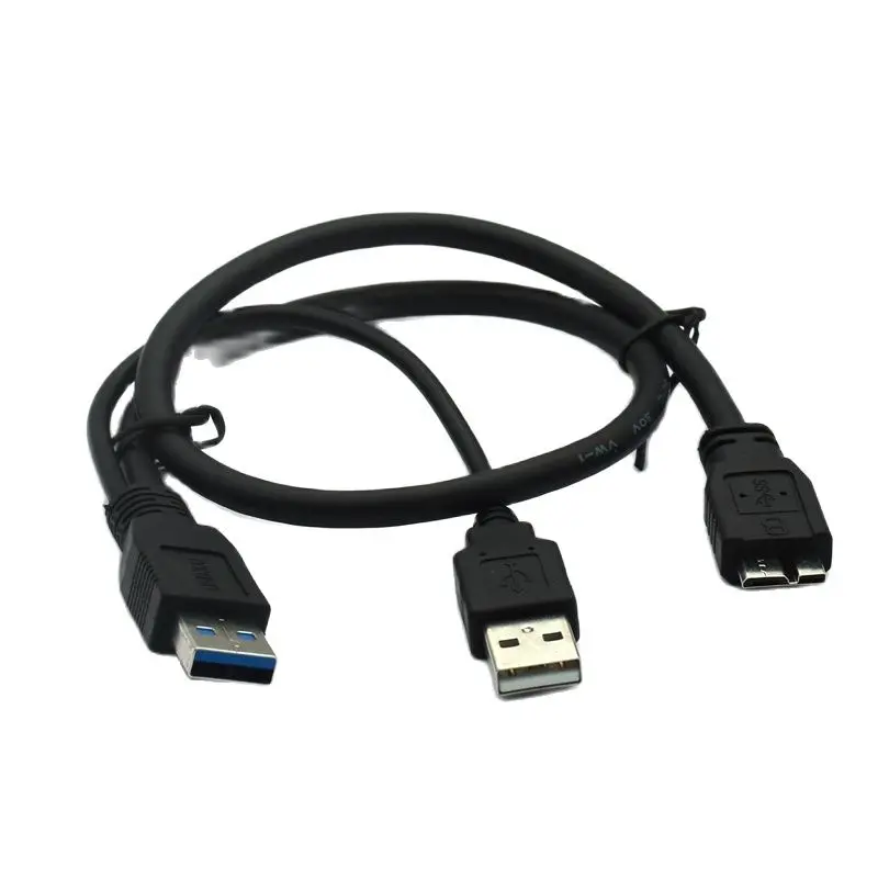 1M 0.5M USB 3.0 Type A Male to Micro B Y Cable USB3.0 HDD Data Cord For External Mobile Hard Drive Disk Data Cables High Quality