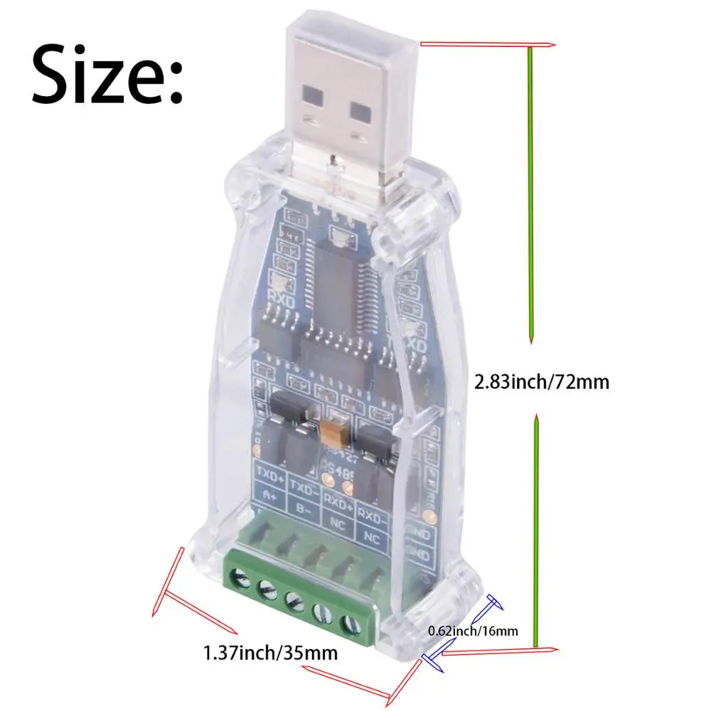 USB to RS485 RS422 Serial Adapter FTDI Chip 6Pin Terminal Block Converter Support WinXP Win 7 Win8 Win10 Mac Android