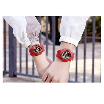 산다 패션 트렌드 야외 레저 방수 빛나는 다기능 학생 남성과 여성 연인 시계 