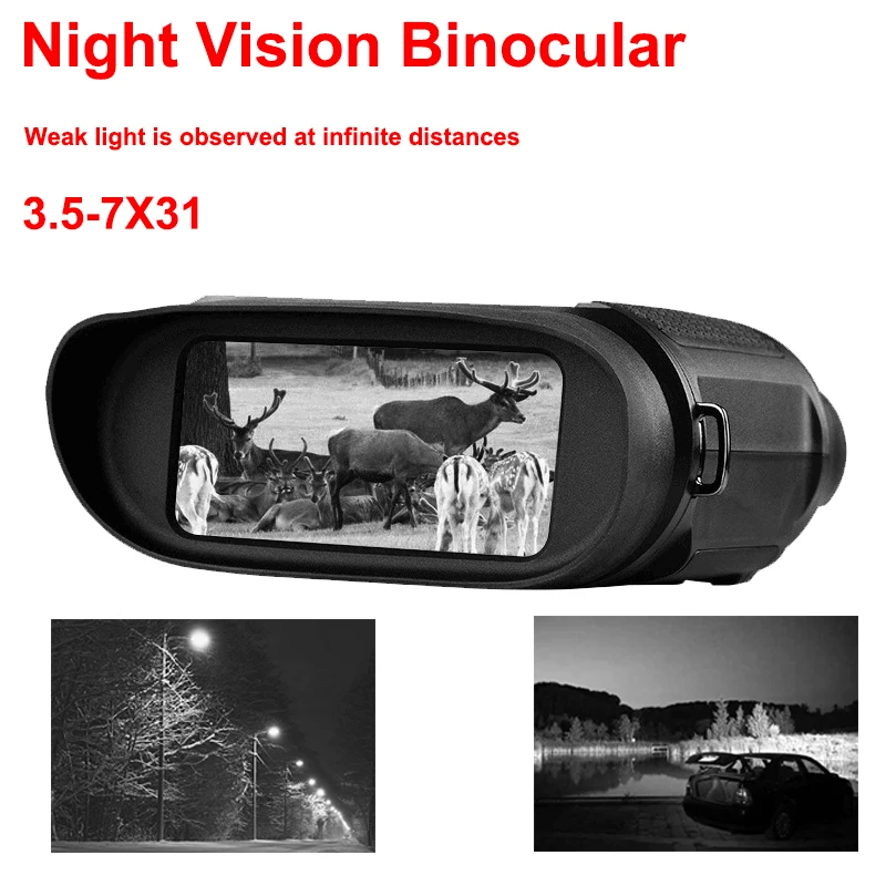 

Powerful 3.5-7×31 LED Screen Infrared Digital HD Night Vision Binoculars Digital Optical Zoom Telescope Night Hunter Wildlife