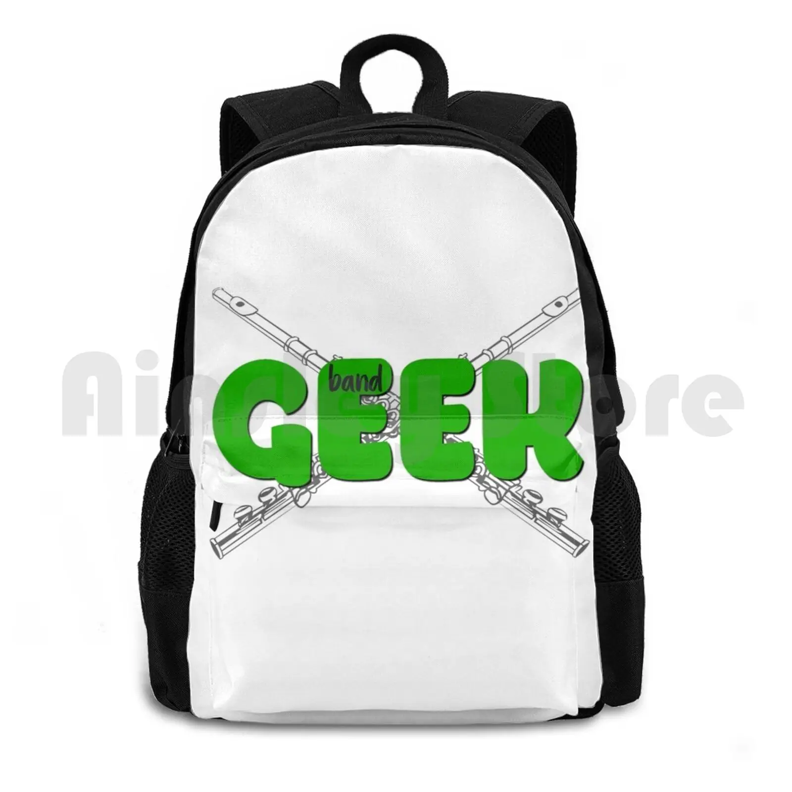 

Band Geek-Flute Outdoor Hiking Backpack Riding Climbing Sports Bag Band Marching Band Marching High School Band High School