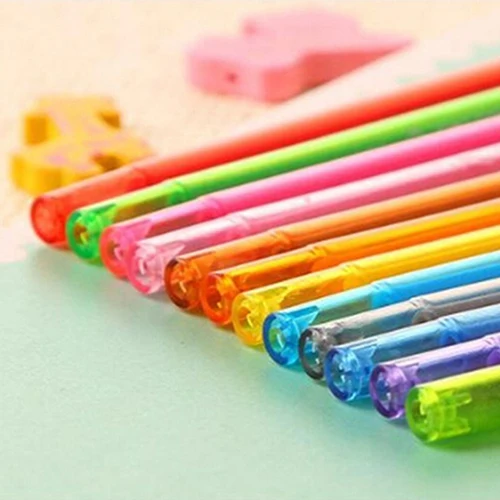 12 색 학생 만화 프레시 스타 컬러 귀여운 젤 펜 세트, 공부 문구