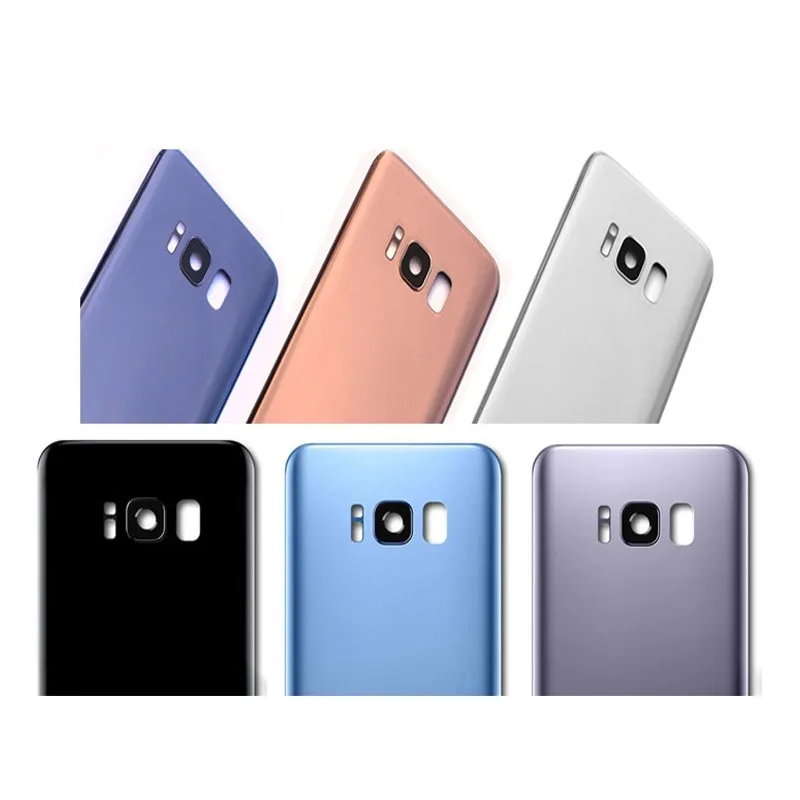 Back Battery Glass Cover For Samsung Galaxy S8 G950 G950F S8 Plus G955 Rear Door Housing Case Panel + Camera Glass Lens Frame