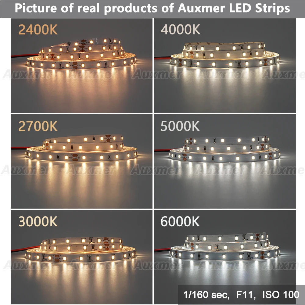 Low Power 2835 60LEDs/m LED Strip Lights ,CRI95/90,IP20,4.8W/m,Led Tape Warm White Red Green Blue Amber Yellow Pink Purple