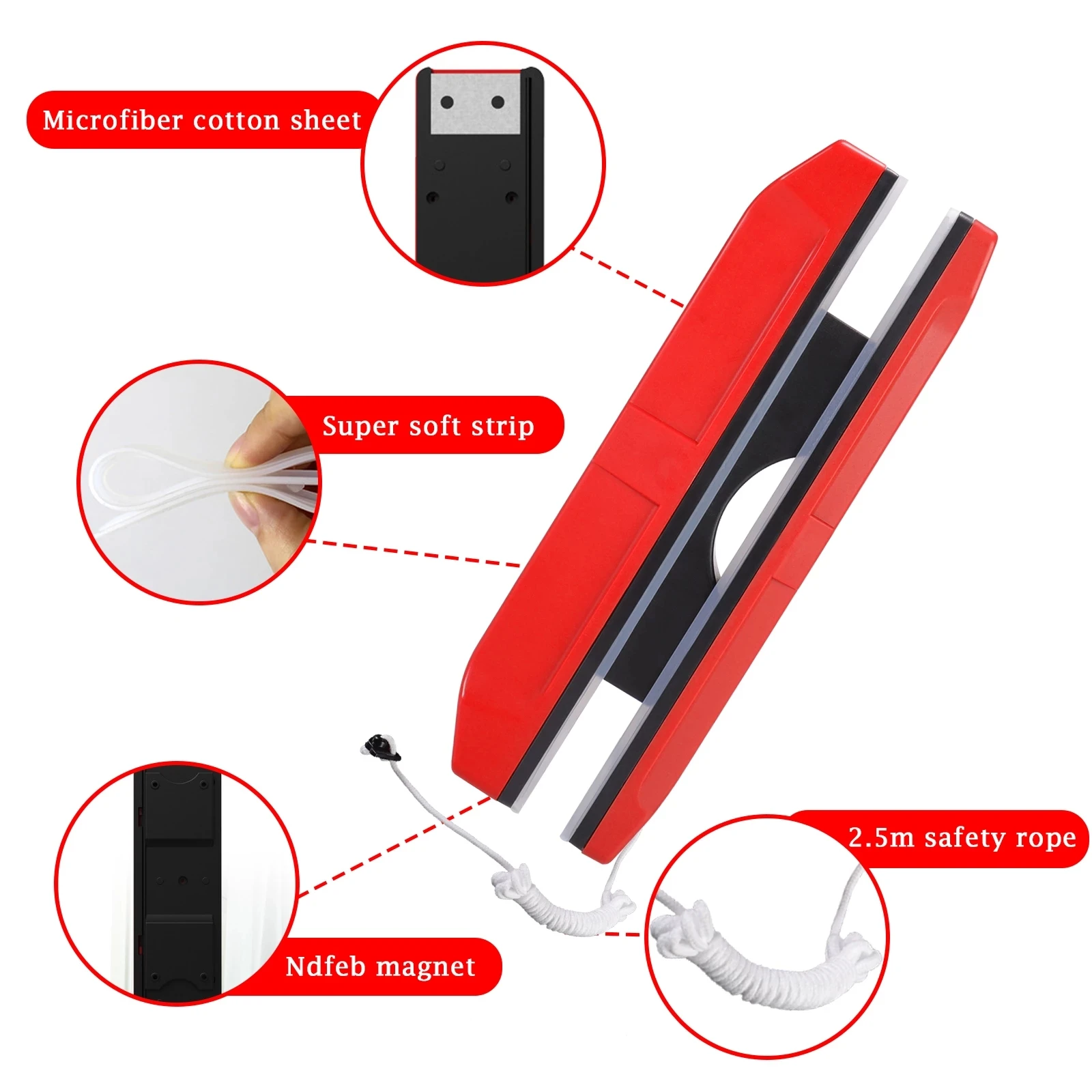 UNTIOR Window Cleaning Magnetic Glass Brush Double Side Glass Cleaning Brush For Household Cleaning Tool Magnetic Window Cleaner