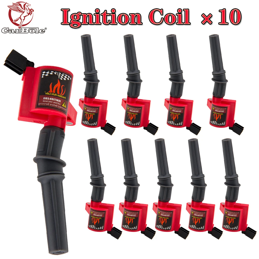 

10 Ignition Coils Pack for Ford 4.6L 5.4L F-150 F250 F350 V8 V10 DG508 2001 2002 2003 2004 Ford Lincoln Mercury Ignition Coil