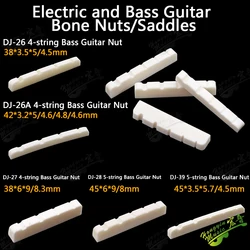 4 5 12String Electric Bass Guitar Real Bone Bridge Saddle Slotted Bone Nut Guitar bridge accessories