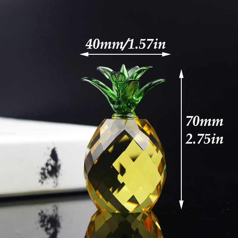 Miniature Crystal Pineapple Paperweight Glass Fruit Model Figurines Office Home Wedding Decoration Accessory Kids Birthday Gifts