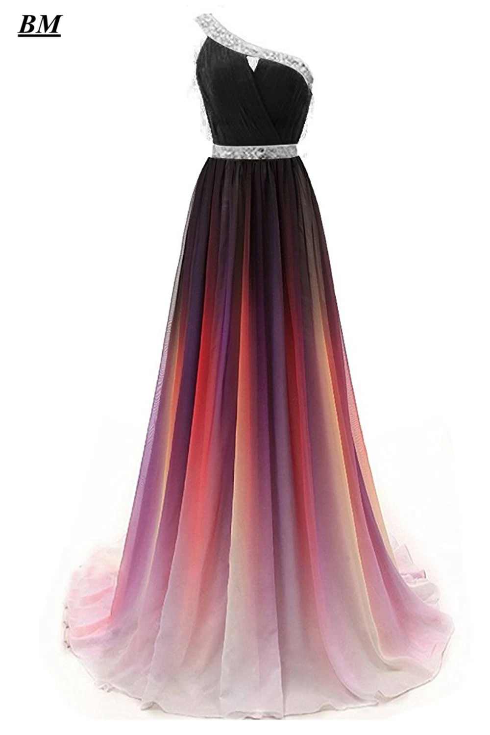 

Prom Dresses 2022 A-line Gradient Chiffon Long Evening Dresses Plus Size Ombre Party Gown Vestido De Formatura BM01