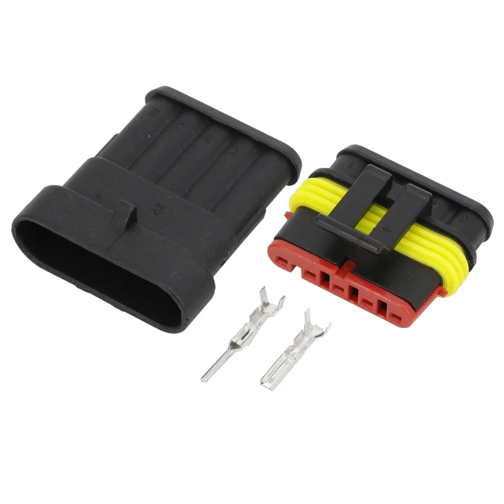 50Sets 5 Pin 1.5 Connector, DJ7051-1.5-11/21 Waterproof Electrical Wire Plug Male and Female 20-16AWG Automobile Connector