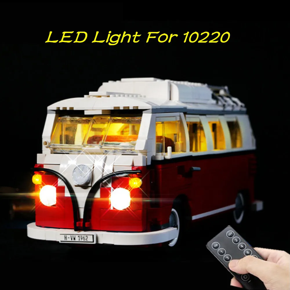 مجموعة إضاءة LED لمكعبات بناء سيارة الحافلة T1 عالية التقنية 10220 21001 (لا تشمل الطوب النموذجي)