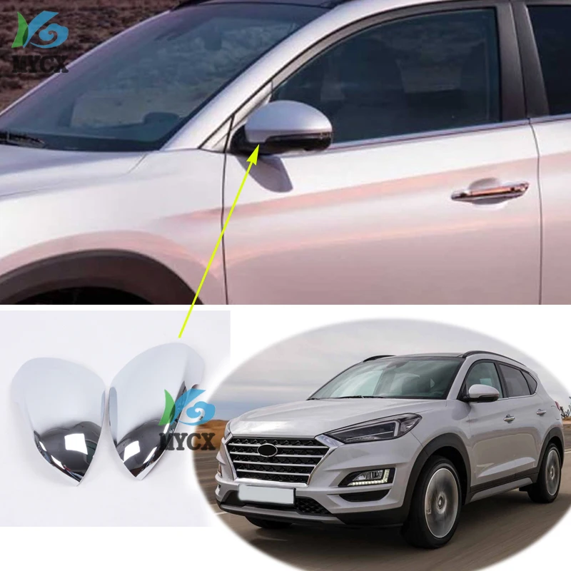 

2 шт. для Hyundai Tucson 2020 2021 ABS хромированное зеркало заднего вида на боковую дверь автомобиля, защитная рамка, накладки, аксессуары для стайлинга автомобилей